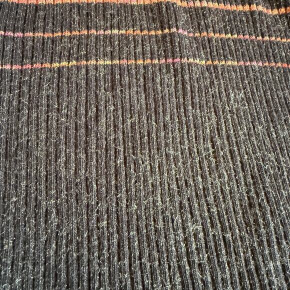 90s Vintage DIESEL Brown and Orange Chest Stripe Crew Neck Ribbed Sweater Medium - Picture 3 of 8